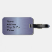 Saphire Brush Steel und Black Print Gepäckanhänger (Rückseite horizontal)