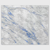Saphire Diamonds Marble Cobalt Blue White Gray Geschenkpapier (Flach)