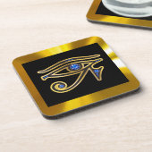 Saphire Eye of Ra in Gold Cork Untersetzer (Linke Seite)