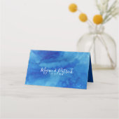 Saphire-Flut-Hochzeitsstipps-Platzkarten Platzkarte (Rückseite)