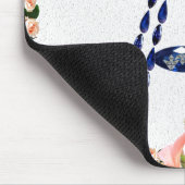 Saphire Gemstone Botanical Blue Initialbrief A Mousepad (Ecke)