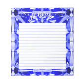 Saphire Gemstone Lined Personalisiert Notizblock (Vorderseite)