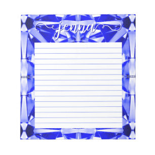 Saphire Gemstone Lined Personalisiert Notizblock