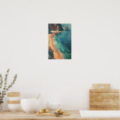Saphire Glows Sea & Sandy Brown Mountains Poste Poster (Küche)