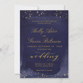 Saphire & Gold Wedding Invitation Suite Einladung