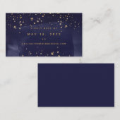 Saphire & Gold Wedding Online RSVP Card Visitenkarte (Vorne/Hinten)