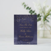 Saphire & Gold Wedding speichern das Datum Save The Date (Stehend Vorderseite)