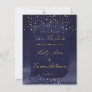 Saphire & Gold Wedding speichern das Datum Save The Date