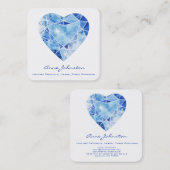 Saphire Heart Square Business Card Quadratische Visitenkarte (Vorne/Hinten)