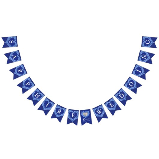 Saphire Hochzeit 45-jähriges Foto Wimpelkette (Alle)