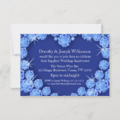 Saphire Hochzeitsherz Fügen Sie Ihr Foto Party ein Einladung (Rückseite)