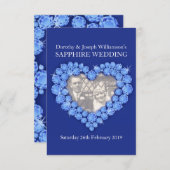 Saphire Hochzeitsherz Fügen Sie Ihr Foto Party ein Einladung (Vorne/Hinten)