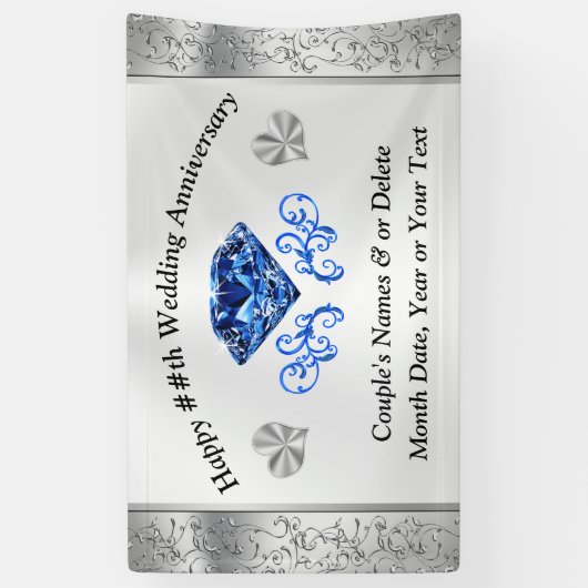 Saphire-Hochzeitsszenario zum 65. oder 45. Geburts Banner (Vertikal)