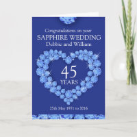 Saphire Hochzeitstag Details Karte