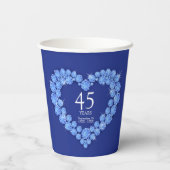 Saphire Hochzeitstag Foto blau Pappbecher (Rückseite)