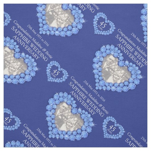 Saphire Hochzeitstag personalisiertes Muster Stoff (Muster)