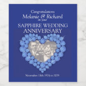 Saphire Hochzeitstag Sonderweinetiketten Weinetikett (Einzelnes Label)