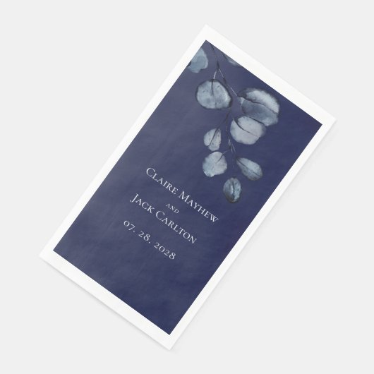 Saphire Peony Wedding Long 3 Ply Dinner Napkins Serviette (Ecke)