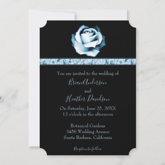 Saphire Rose Hochzeit Einladung (Vorderseite)