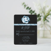 Saphire Rose Wedding RSVP Card (Stehend Vorderseite)