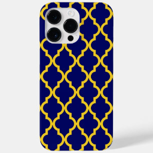 Saphire Sun: Blau & Gelb Boho Marokkanische Elegan Case-Mate iPhone 14 Pro Max Hülle