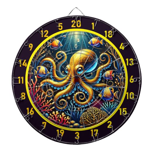 Saphire Tentacle Octopus Dartboard Dartscheibe (vorne)
