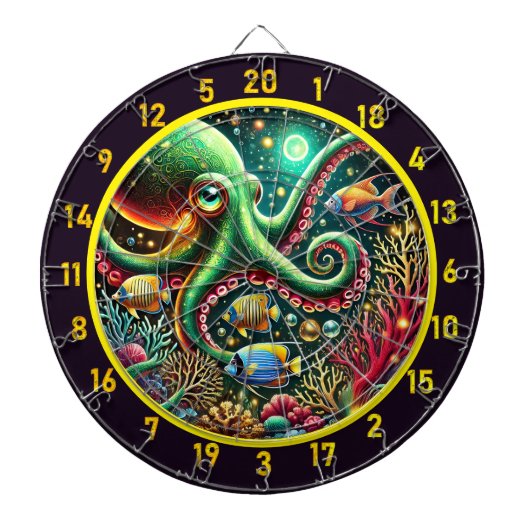 Saphire Tentacle Octopus Dartboard Dartscheibe (vorne)