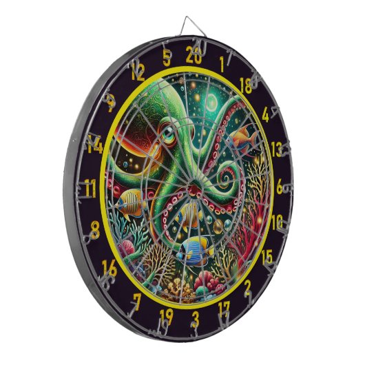 Saphire Tentacle Octopus Dartboard Dartscheibe (Vorderseite Links)