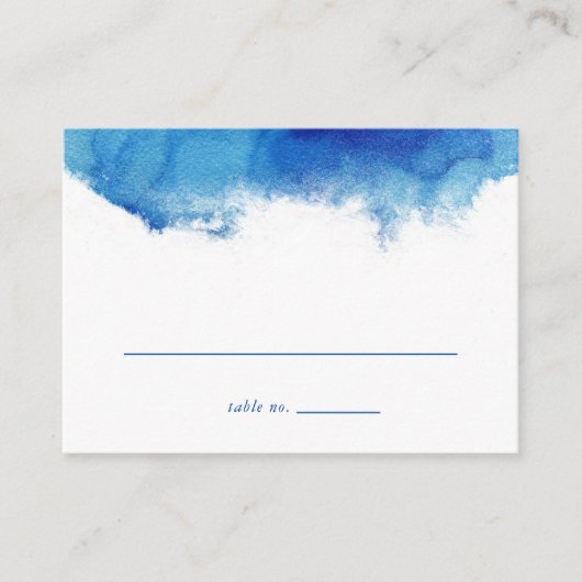 Saphire Tide Flat Wedding Escort Cards Platzkarte (Vorderseite)