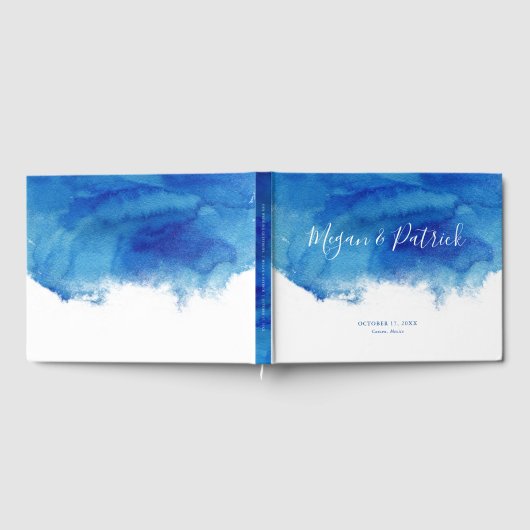 Saphire Tide Personalisiert Wedding Gästebuch (Voll)