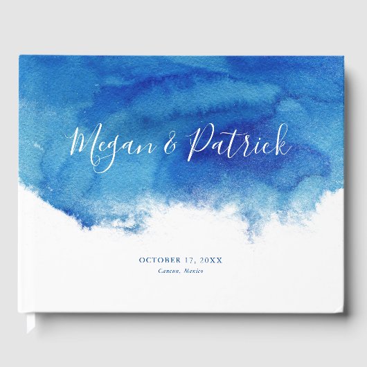 Saphire Tide Personalisiert Wedding Gästebuch (Vorderseite)