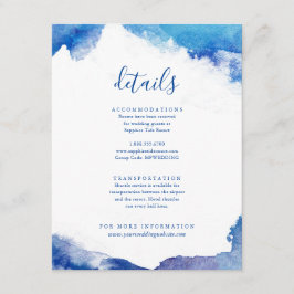 Saphire Tide Wedding Details Beilage Karte
