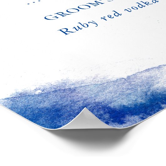 Saphire Tide Wedding Drink Menü Signatur Poster (Ecke)