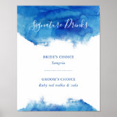 Saphire Tide Wedding Drink Menü Signatur Poster (Vorne)