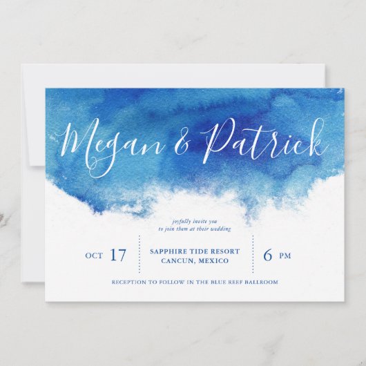 Saphire Tide Wedding Einladung (Vorderseite)