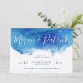 Saphire Tide Wedding Einladung (Stehend Vorderseite)