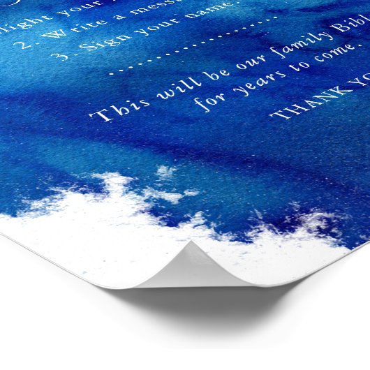 Saphire Tide Wedding Gästebuch Bibel-Zeichen (Ecke)