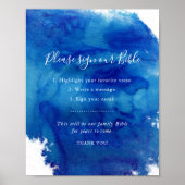 Saphire Tide Wedding Gästebuch Bibel-Zeichen (Vorne)