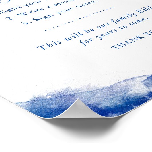 Saphire Tide Wedding Gästebuch Bibel-Zeichen (Ecke)