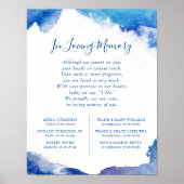 Saphire Tide Wedding Memorial-Zeichen Poster (Vorne)