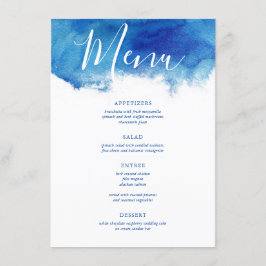 Saphire Tide Wedding Menu Card Menükarte