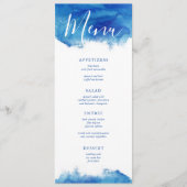Saphire Tide Wedding Menu Card Menükarte (Vorderseite)
