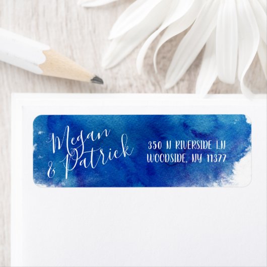 Saphire Tide Wedding Return Address Label (Insitu)