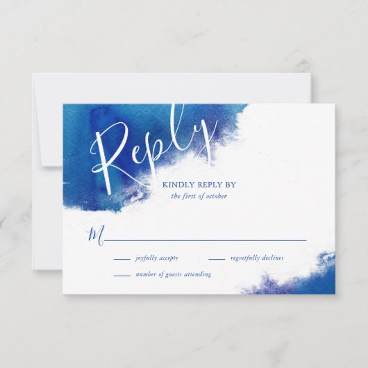 Saphire Tide Wedding RSVP Response Card Karte (Vorderseite)