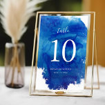 Saphire Tide Wedding Tischnummern<br><div class="desc">Maßgeschneiderte Hochzeitskarten mit abstrakt blauem Aquarellhintergrund, um sich mit unserer Sapphire Tide Kollektion abzustimmen. Bitte personalisieren Sie jede benötigte Nummer und fügen Sie jede Nummer Ihrem Warenkorb individuell hinzu, um einen genauen Druck zu gewährleisten. Verwenden Sie die Entwurfswerkzeuge, um die Schriftart und Farben zu bearbeiten oder eigene Fotos hochzuladen, um...</div>