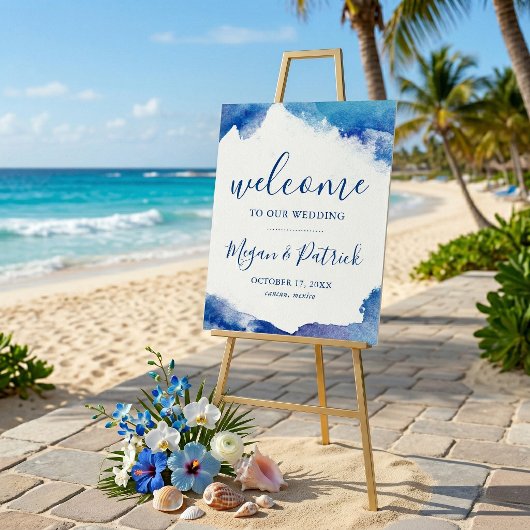 Saphire Tide Wedding Willkommenszeichen Poster