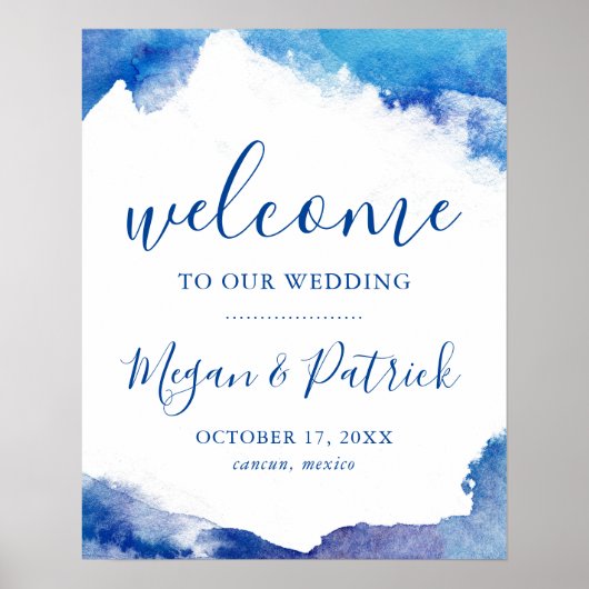 Saphire Tide Wedding Willkommenszeichen Poster (Vorne)