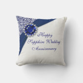 Saphire Wedding Anniversary Throw Kissen (Vorderseite)
