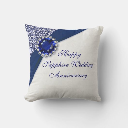 Saphire Wedding Anniversary Throw Kissen (Vorderseite)