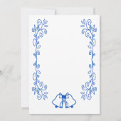 Saphire Wedding Invitation Bells Scrollwork Einladung (Rückseite)